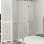 VIDAXL Cloison de separation 5 panneaux blanc bois de paulownia massif