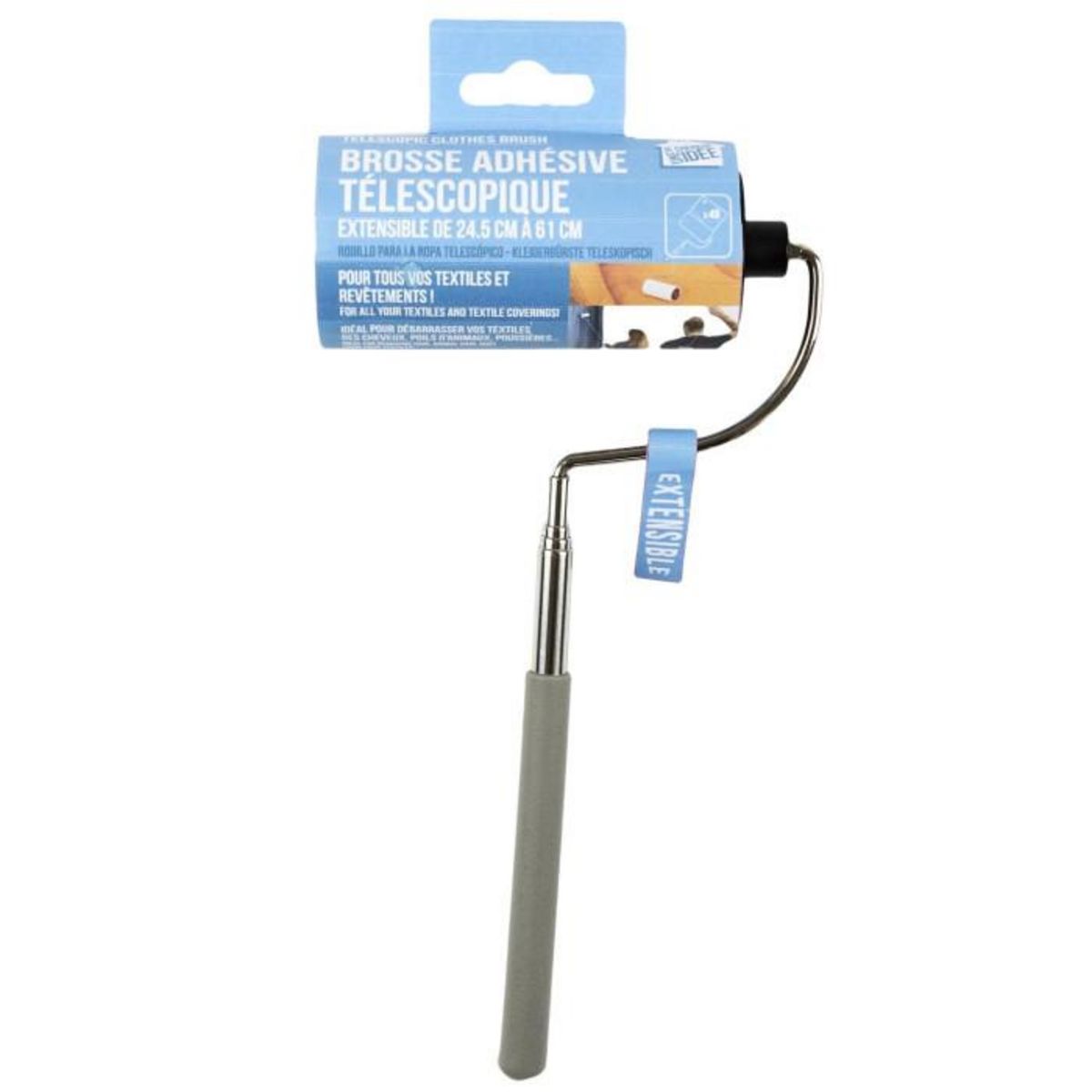 Paris Prix Brosse Adhésive  Télescopique  61cm Gris