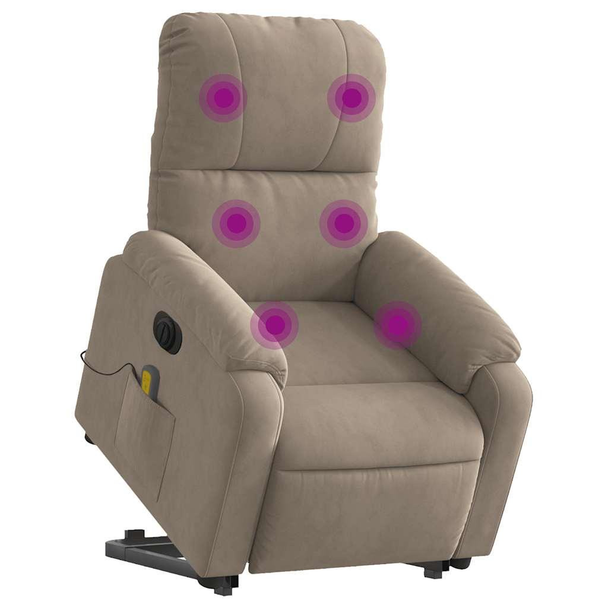 Voir la diapositive 3 : VIDAXL Fauteuil inclinable de massage electrique taupe