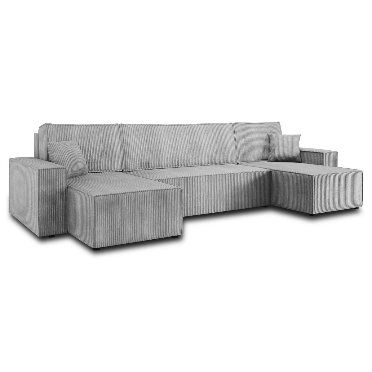 BEST MOBILIER Cezanne - canapé panoramique en u - 7 places - convertible avec coffre - en velours côtelé