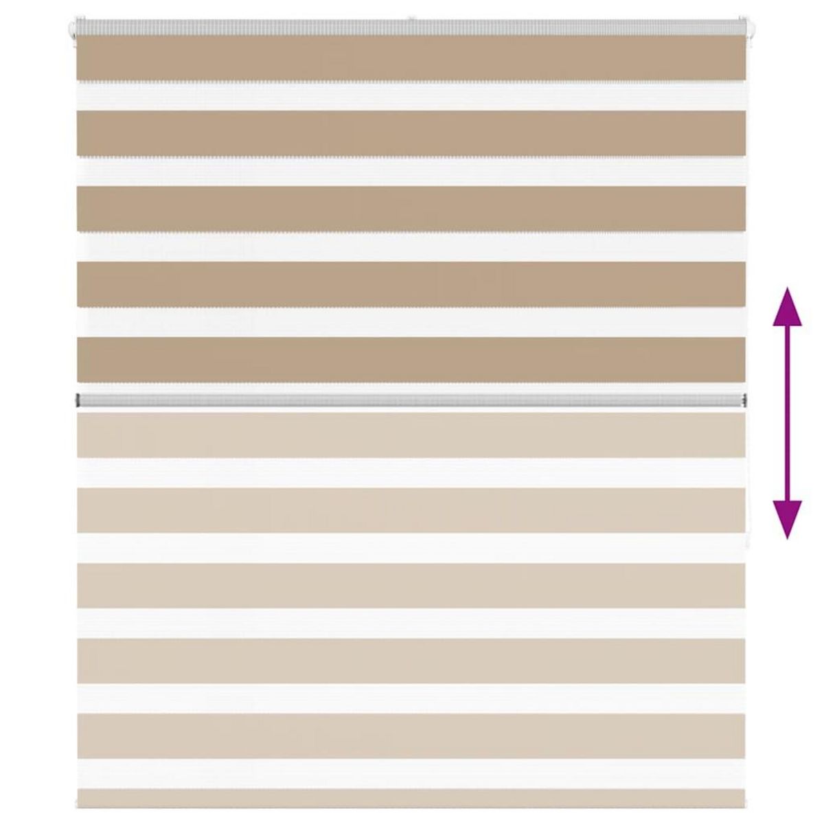 VIDAXL Store zebre marron sable largeur du tissu 115,9 cm polyester