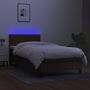 Voir la diapositive 4 : VIDAXL Sommier a lattes de lit et matelas et LED Marron fonce 80x200cm