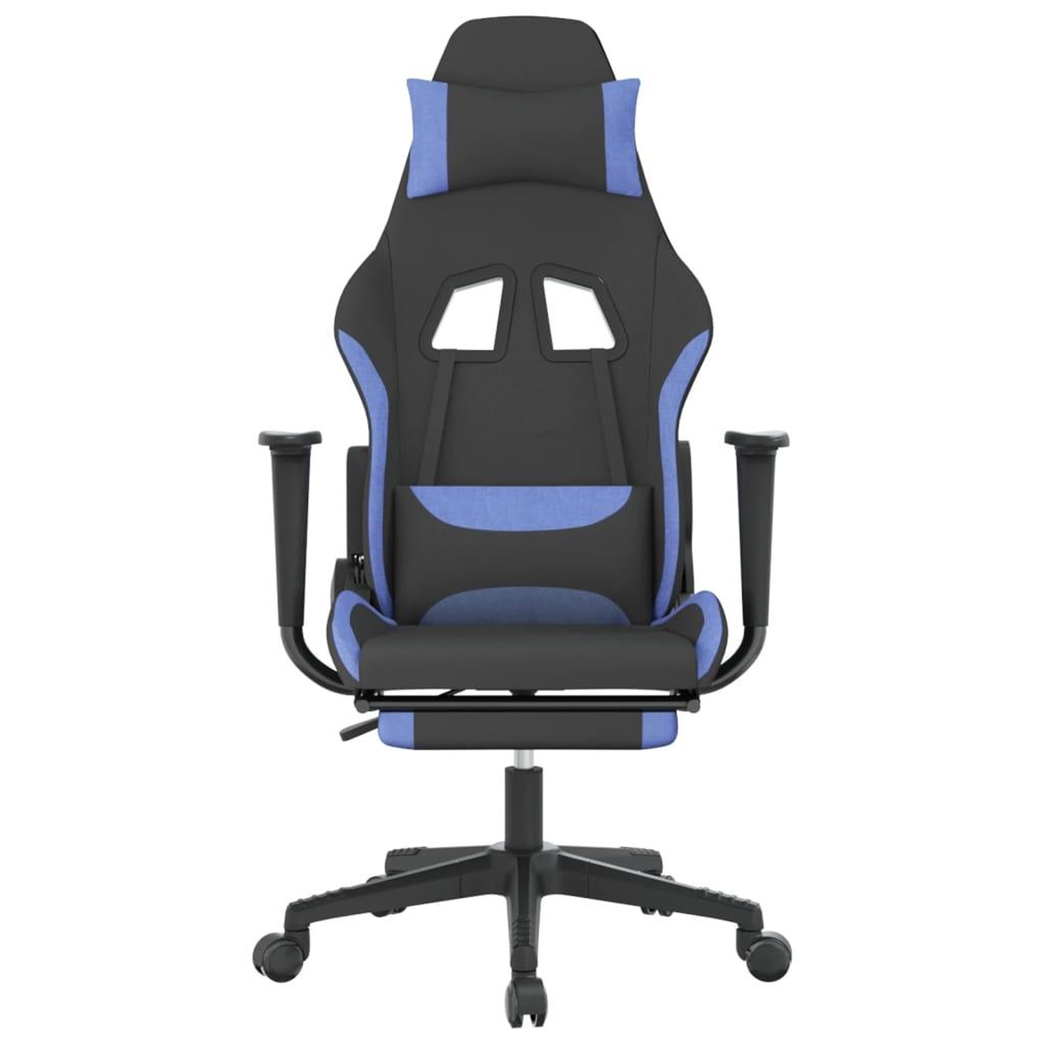 Voir la diapositive 3 : VIDAXL Chaise de jeu avec repose-pied Noir et bleu Tissu