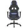 Voir la diapositive 3 : VIDAXL Chaise de jeu avec repose-pied Noir et bleu Tissu