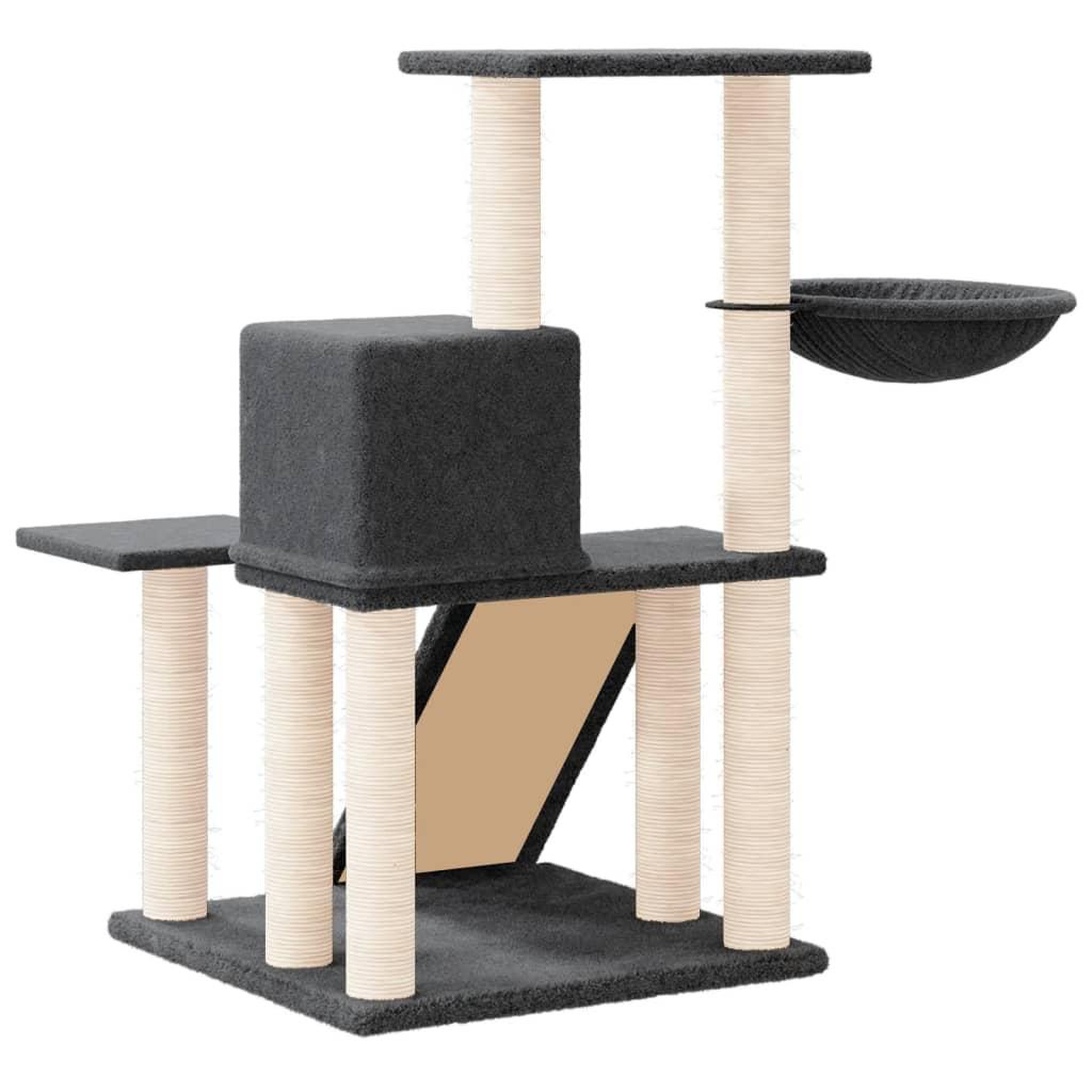 Voir la diapositive 5 : VIDAXL Arbre a chat avec griffoirs en sisal Gris fonce 82 cm