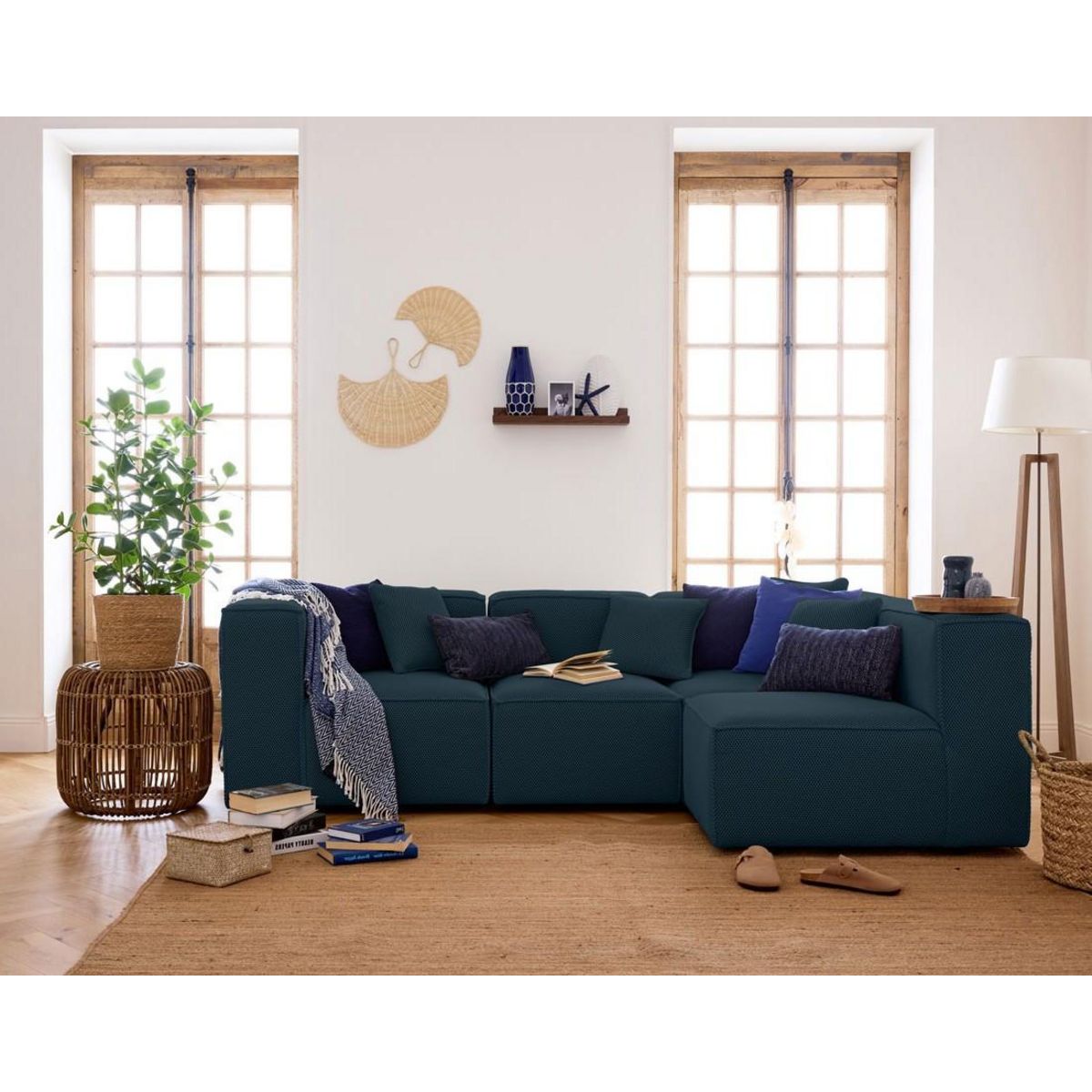 LISA DESIGN Arty - module d'assise gauche - en tissu mailles 3d