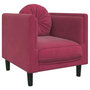 Voir la diapositive 2 : VIDAXL Fauteuil avec coussin rouge bordeaux velours