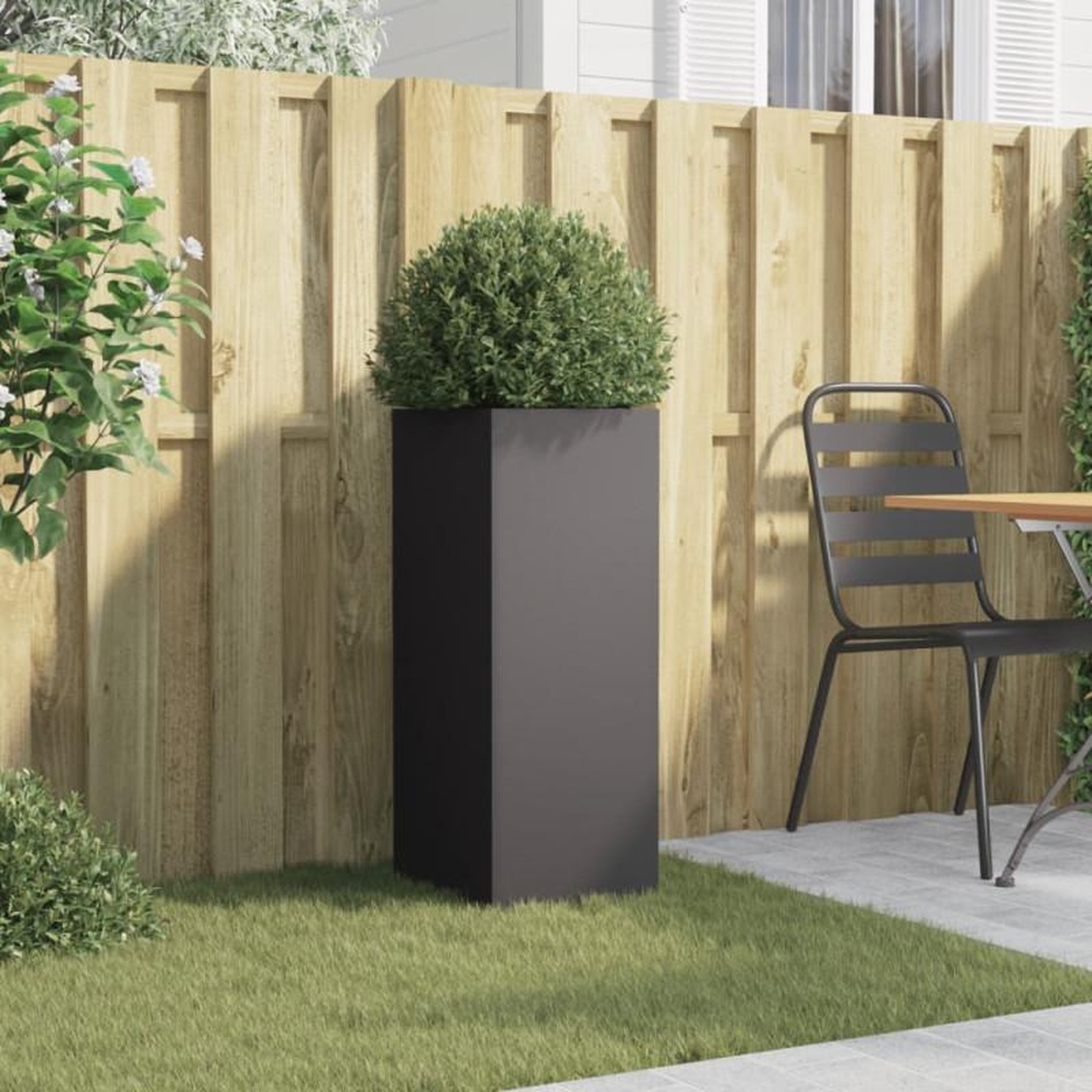 Voir la diapositive 3 : VIDAXL Jardinière noir 32x29x75 cm acier
