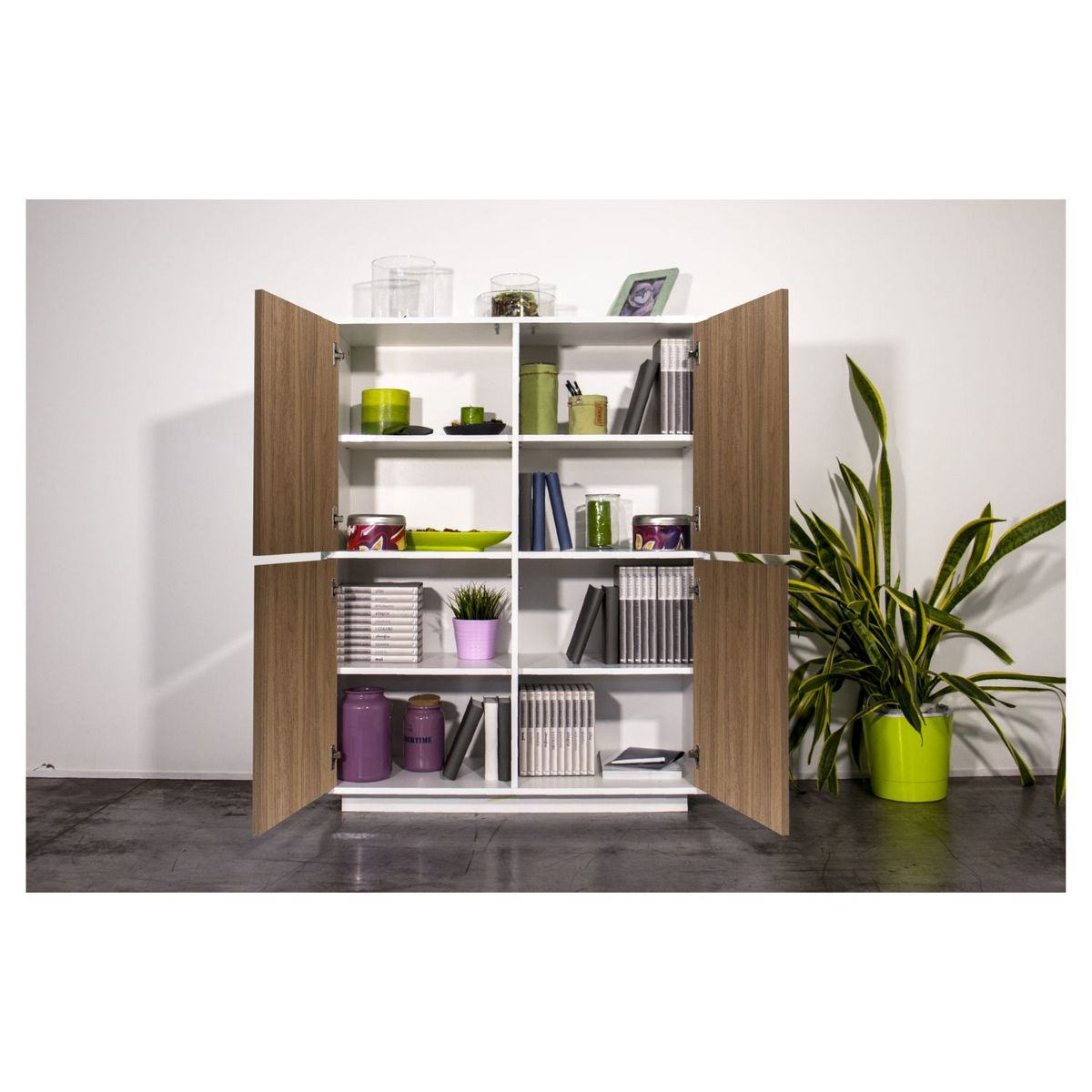 Buffet haut moderne 4 portes 100 cm LUCERA