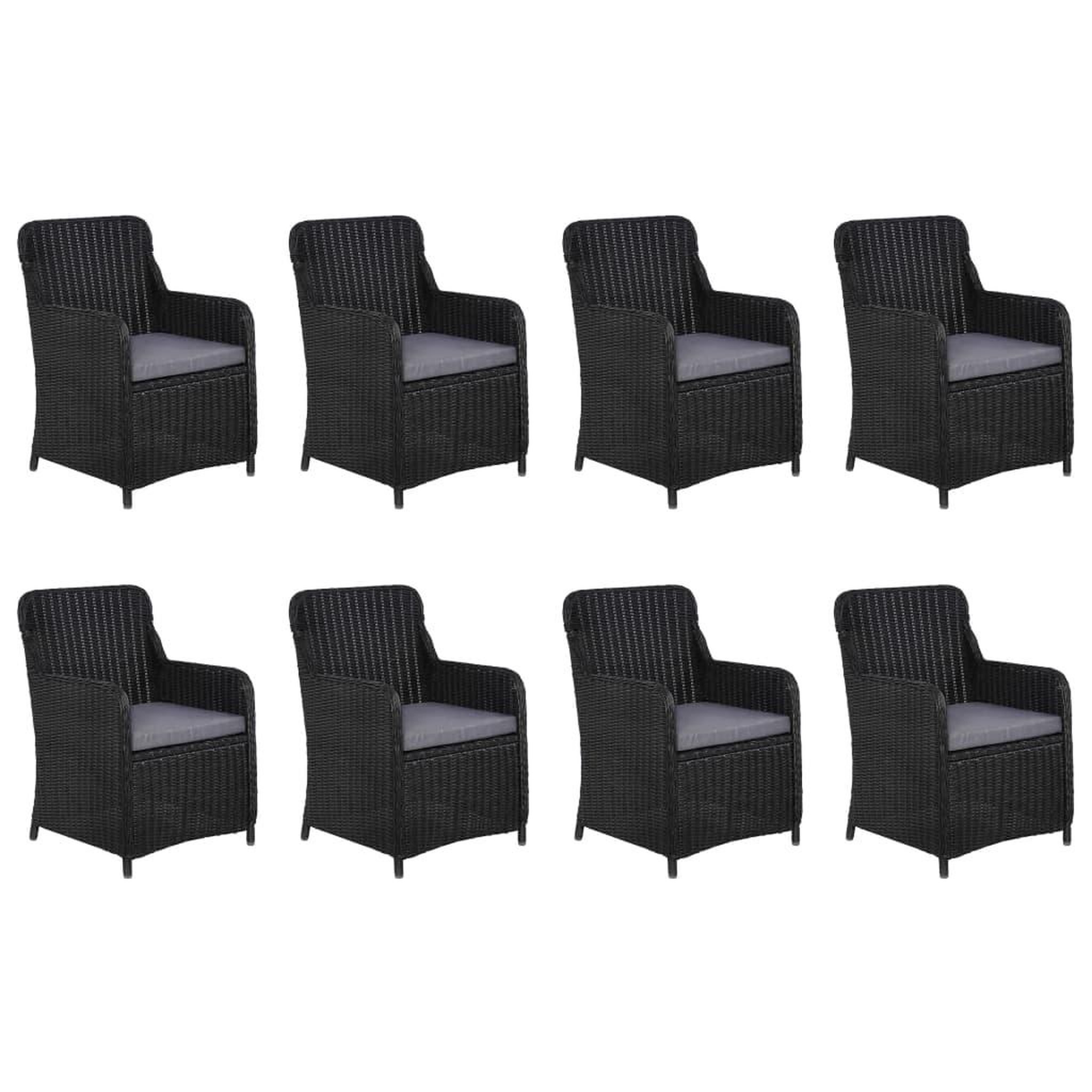 Voir la diapositive 3 : VIDAXL Ensemble a manger de jardin 9 pcs Resine tressee Noir