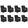 Voir la diapositive 3 : VIDAXL Ensemble a manger de jardin 9 pcs Resine tressee Noir