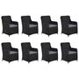 Voir la diapositive 3 : VIDAXL Ensemble a manger de jardin 9 pcs Resine tressee Noir