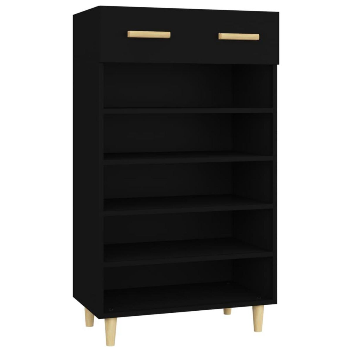 VIDAXL Armoire a chaussures Noir 60x35x105 cm Bois d'ingenierie
