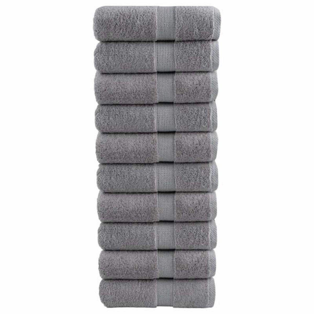 VIDAXL Serviettes d invité de qualité supérieure SOLUND 10 pcs gris