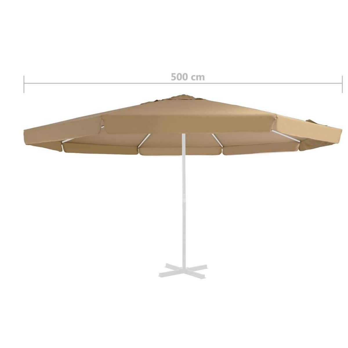VIDAXL Tissu de remplacement pour parasol d'exterieur Taupe 500 cm