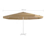 Voir la diapositive 4 : VIDAXL Tissu de remplacement pour parasol d'exterieur Taupe 500 cm