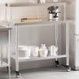 Voir la diapositive 1 : VIDAXL Table de travail de cuisine avec etagere 110x55x120 cm inox