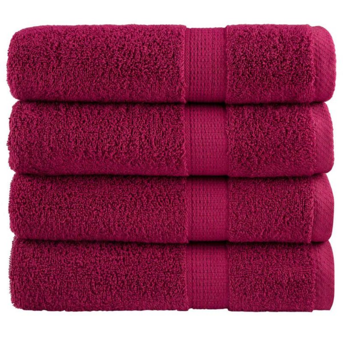 VIDAXL Serviettes de bain de qualité supérieure SOLUND 4 pcs bordeaux