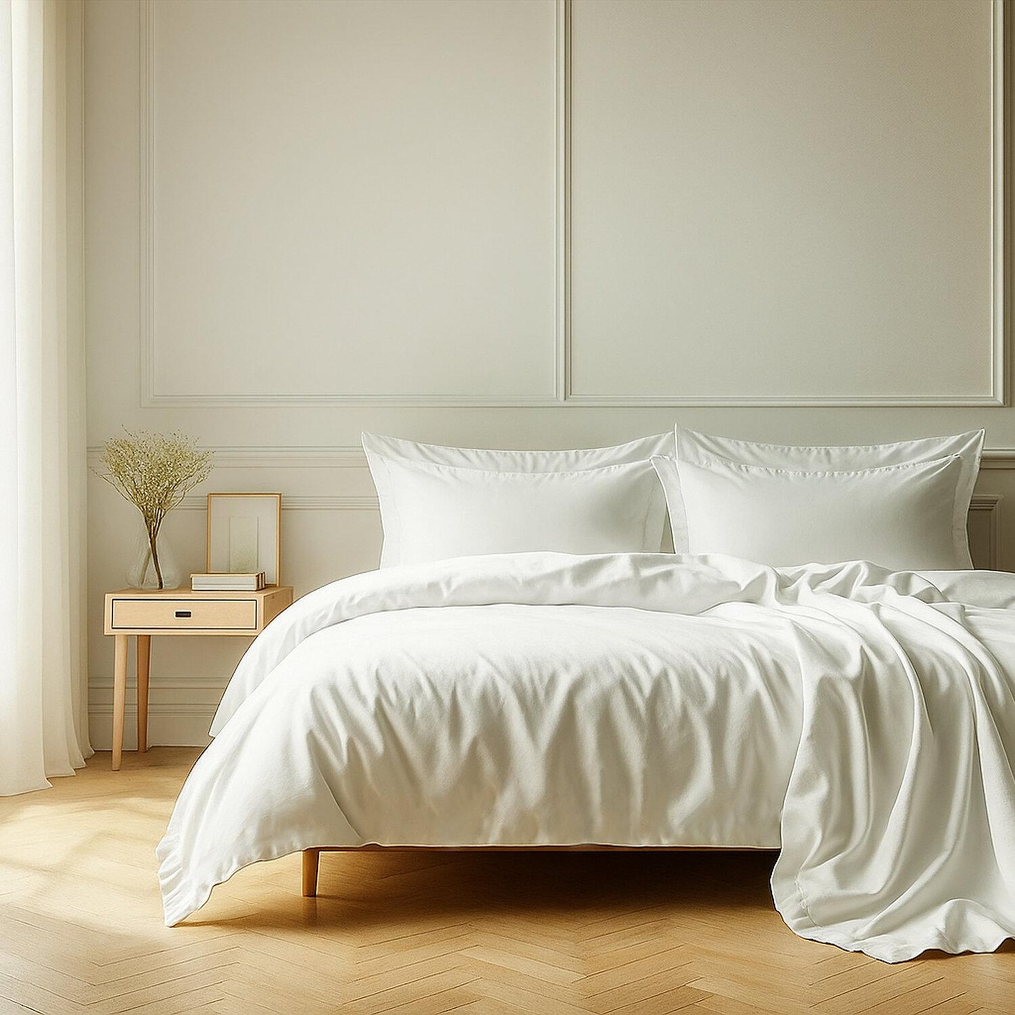 Voir la diapositive 3 : Home collection Paire de taies d'oreiller 100% coton 57fils