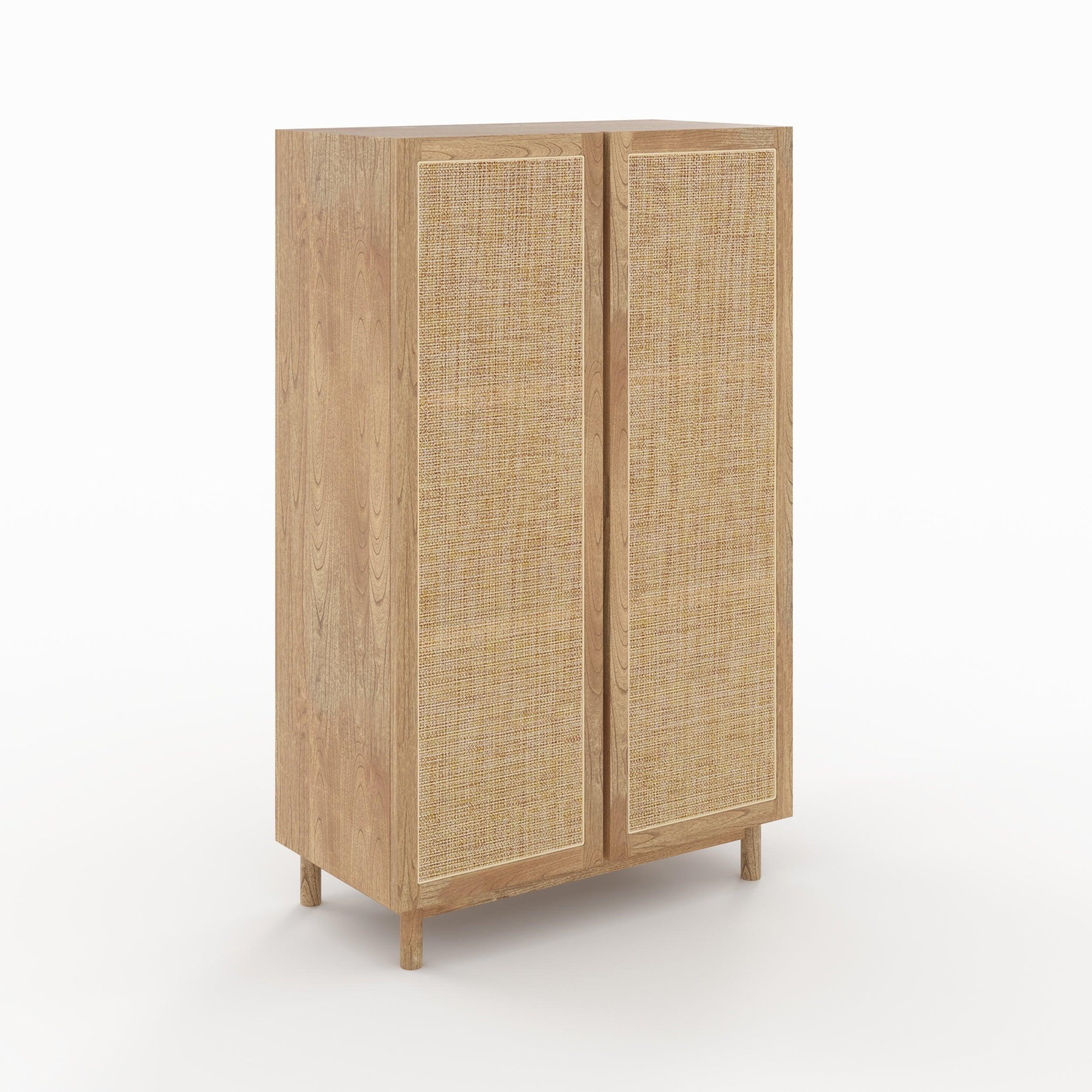 Voir la diapositive 3 : MAISON PAVANE Armoire en bois massif de mindi et rotin-delya