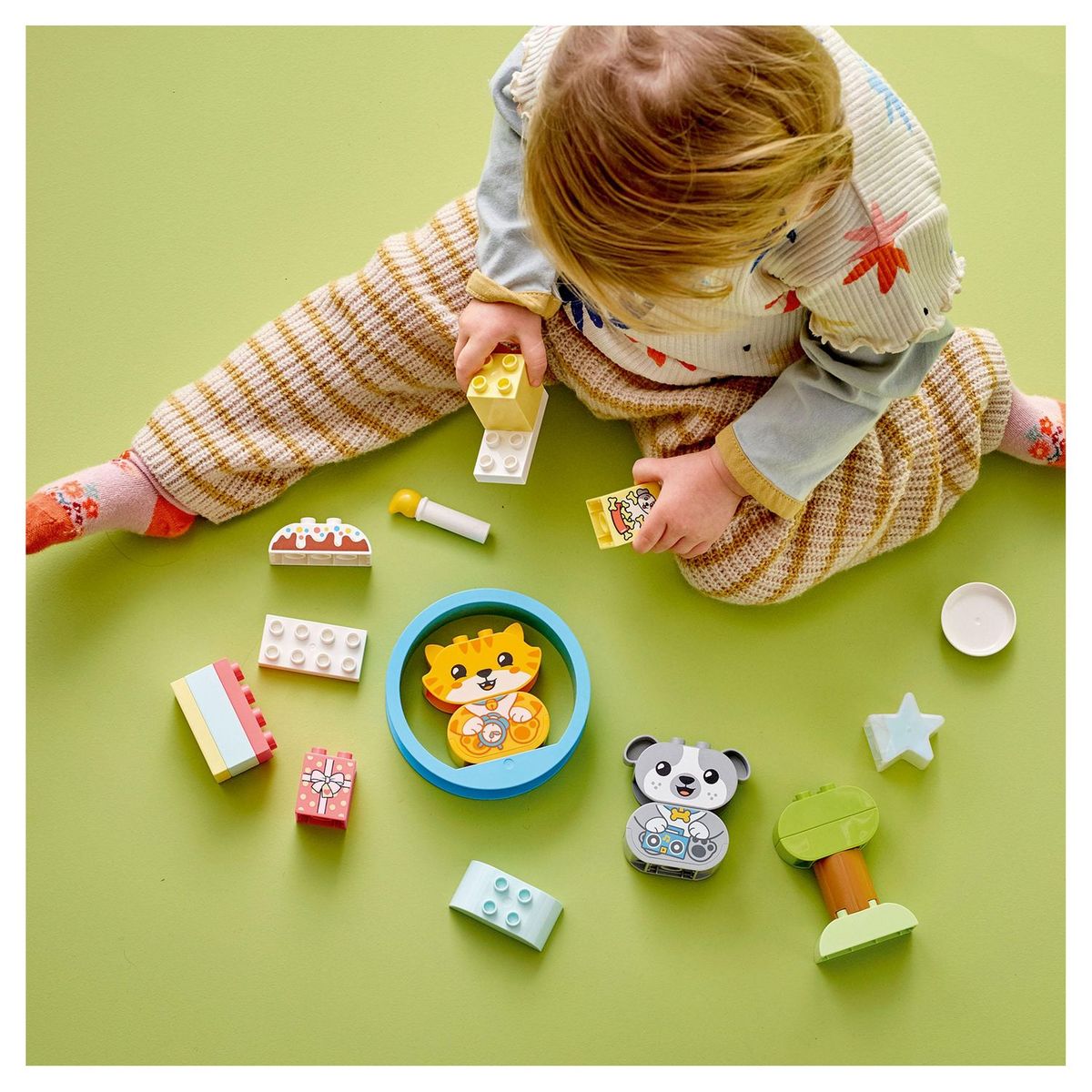 LEGO DUPLO 10977 Mes Premiers Chiot et Chaton avec Effets Sonores, Jouet d'Éveil Enfant