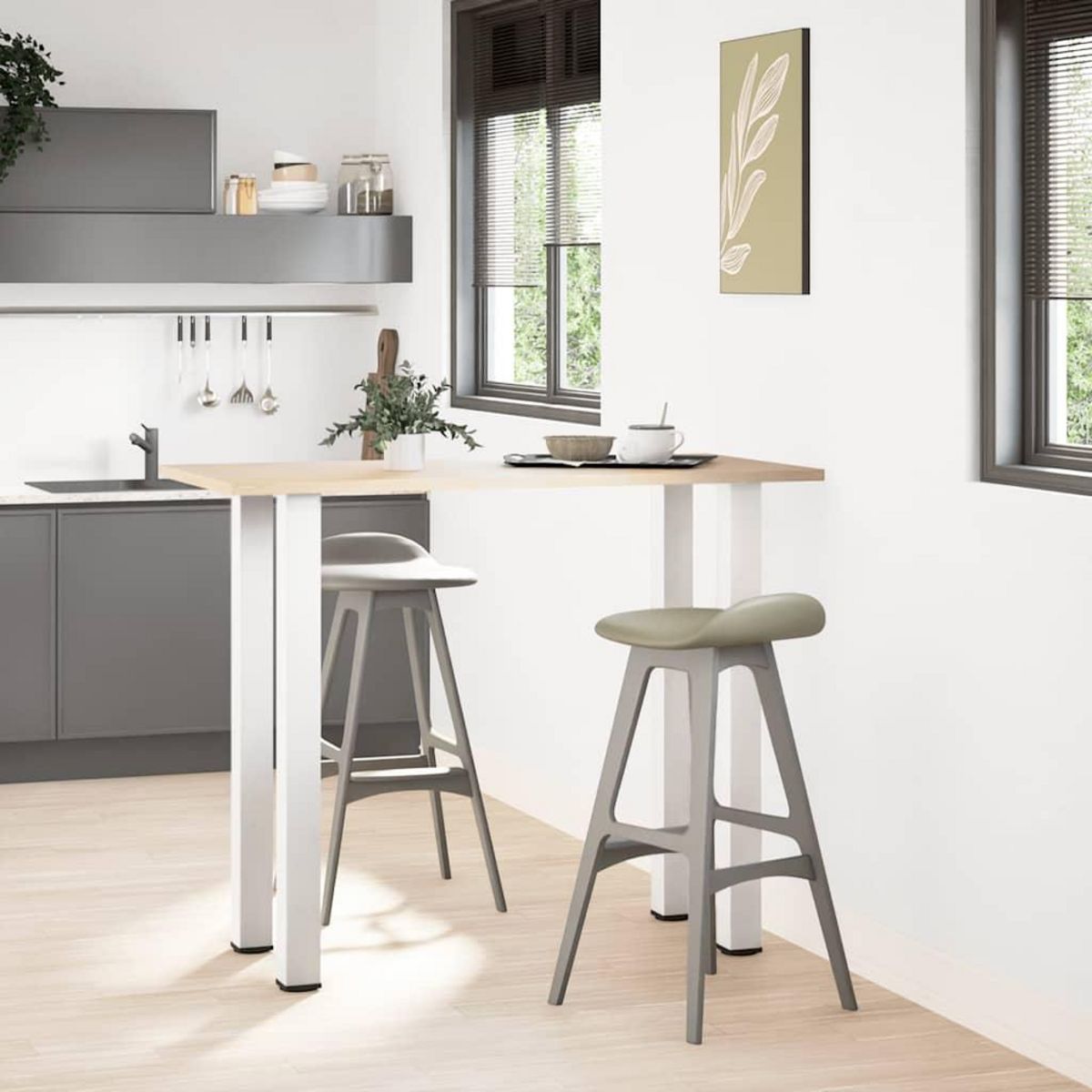 VIDAXL Pieds de table basse blanc 4 pcs 110-112 cm acier