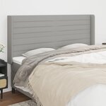 VIDAXL Tete de lit avec oreilles Gris clair 203x16x118/128 cm Tissu