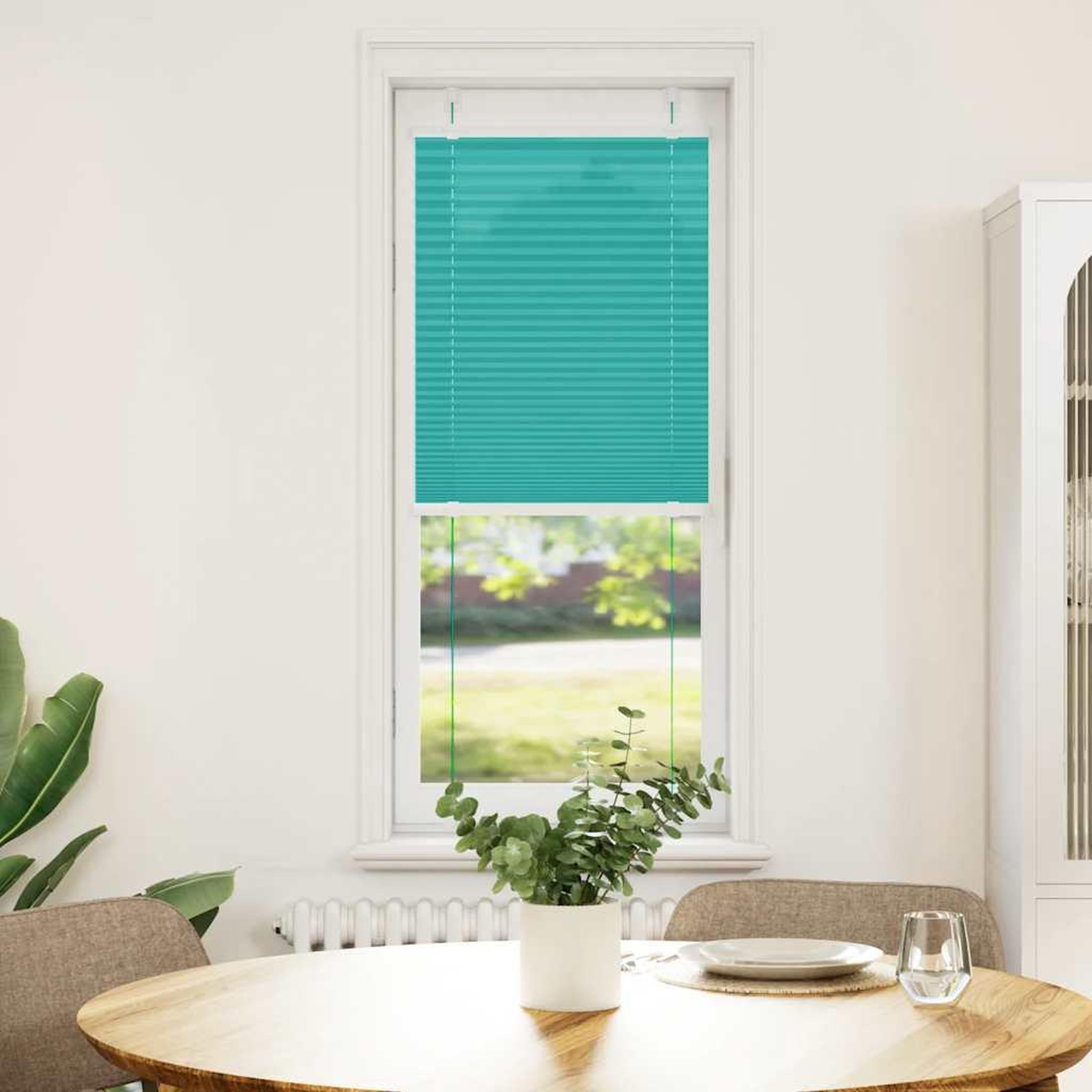 Voir la diapositive 2 : VIDAXL Store plisse vert petrole 40x100 cm largeur du tissu 39,4 cm