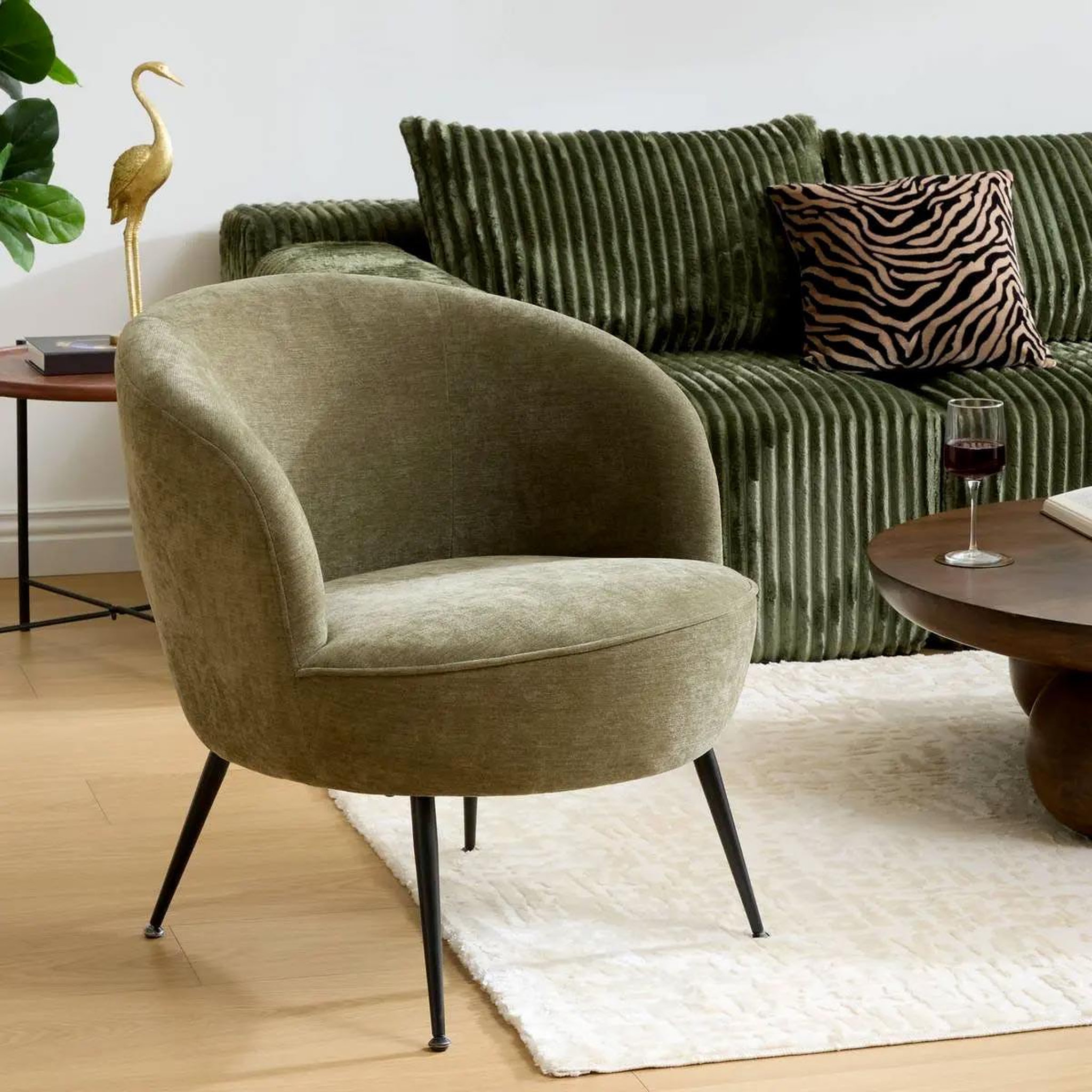 Voir la diapositive 3 : ATMOSPHERA Fauteuil design  tildae  71cm vert cèdre