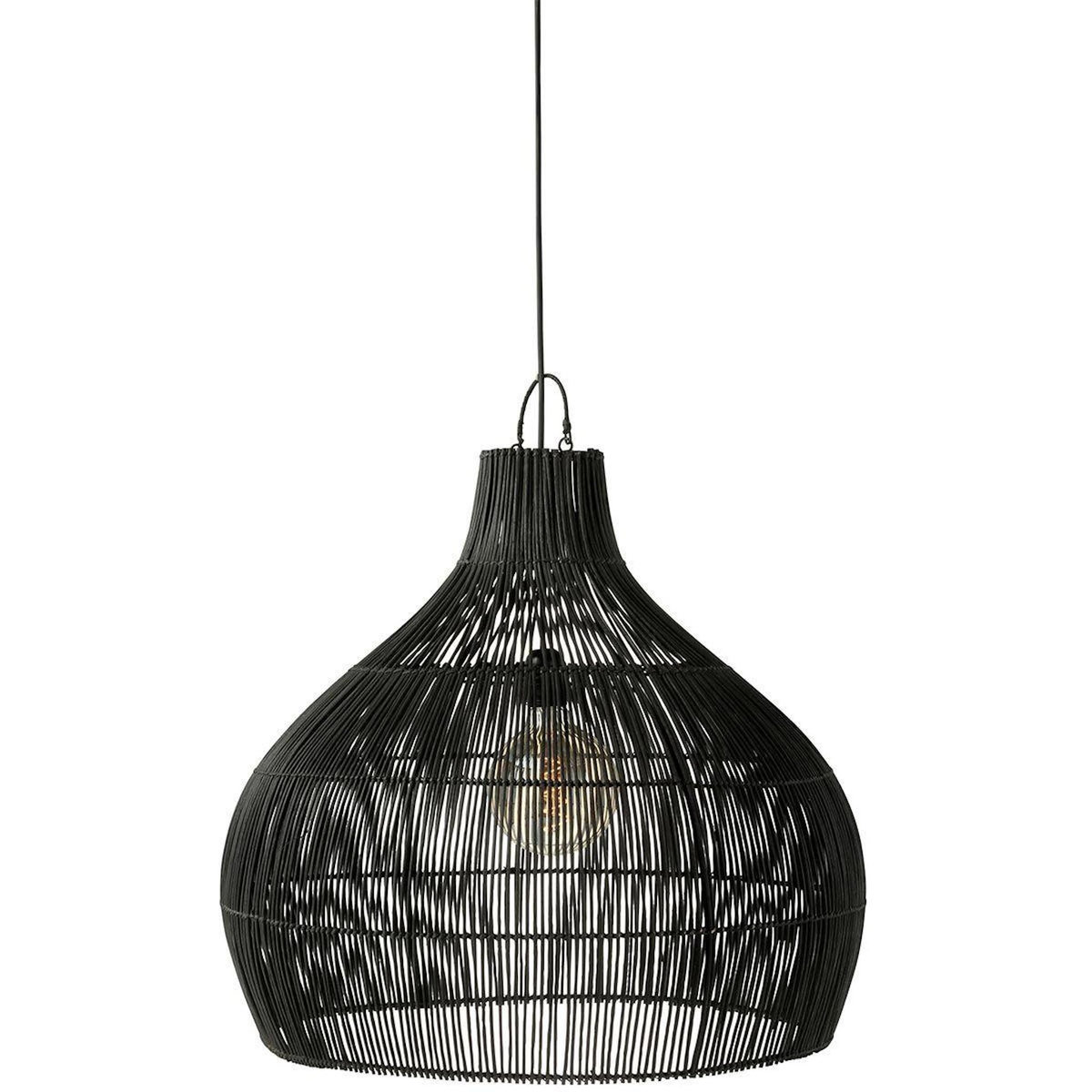 Paris Prix Abat-Jour Poire en Rotin  Lyna  83cm Noir