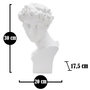 Voir la diapositive 6 : Paris Prix Statuette Tête Déco  Jeune Homme  30cm Blanc