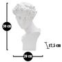 Voir la diapositive 6 : Paris Prix Statuette Tête Déco  Jeune Homme  30cm Blanc