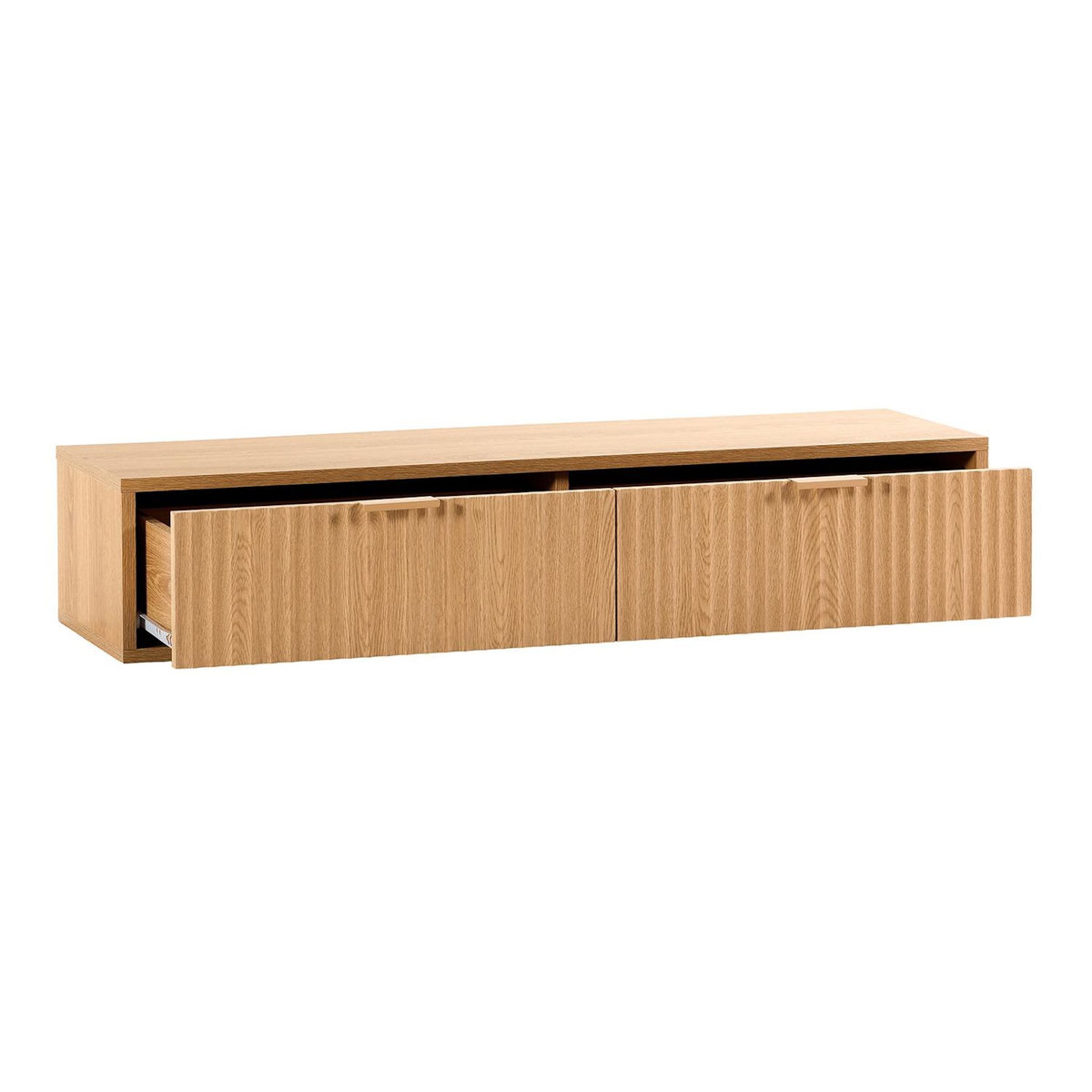 VS VENTA-STOCK Table console flottante Lluvia 2 tiroirs effet Chêne