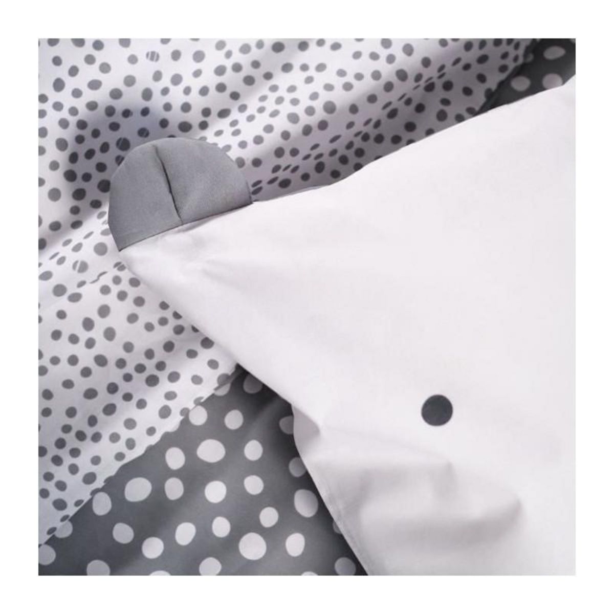 Today Parure de lit TODAY - housse de couette 140x200 + 2 taies d'oreiller 63x63 - 1 personne - FUNNY2.6 - Gris