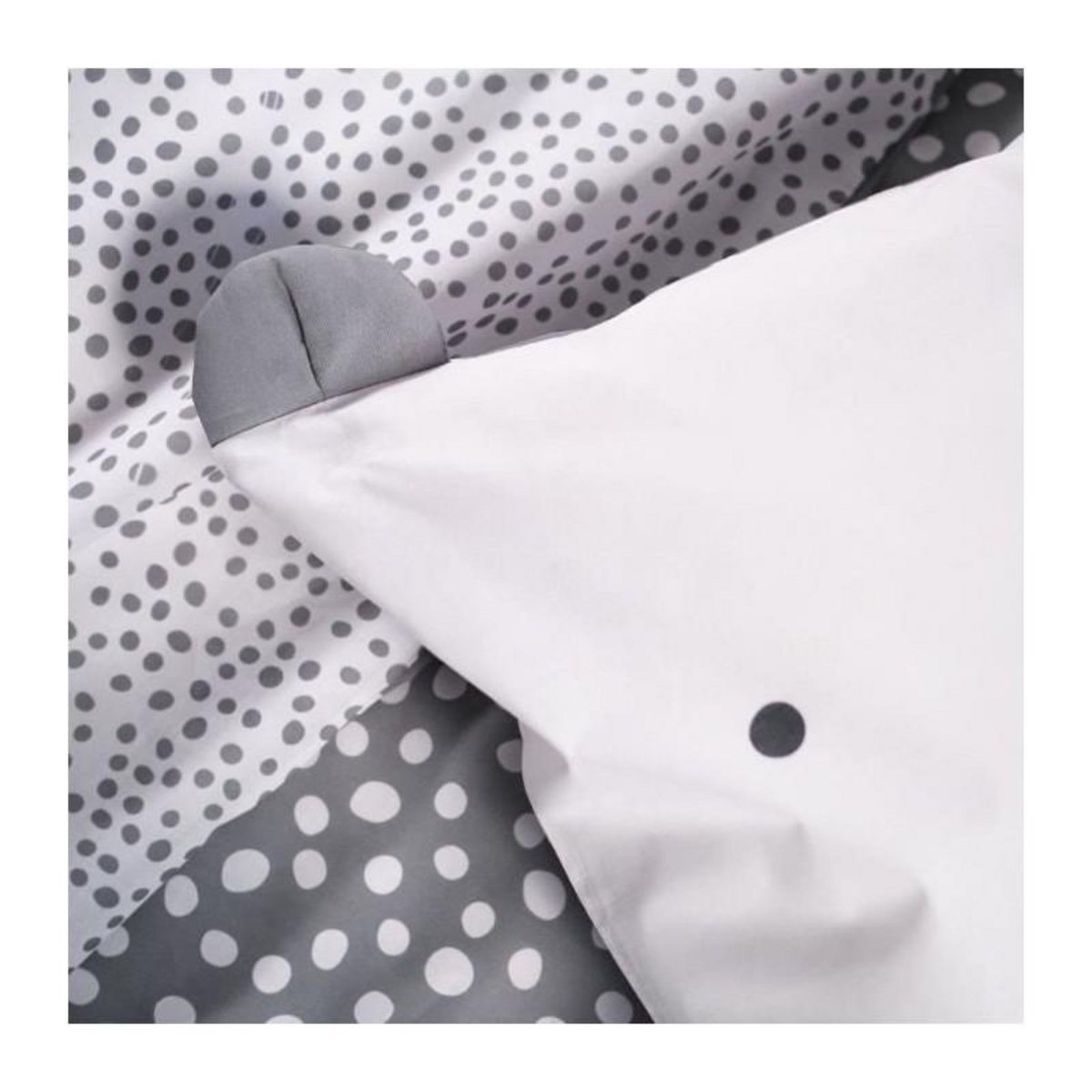 Today Parure de lit TODAY - housse de couette 140x200 + 2 taies d'oreiller 63x63 - 1 personne - FUNNY2.6 - Gris