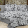 Voir la diapositive 2 : Home collection Parure housse de couette 100% coton 57 fils imprimé Petalla gris
