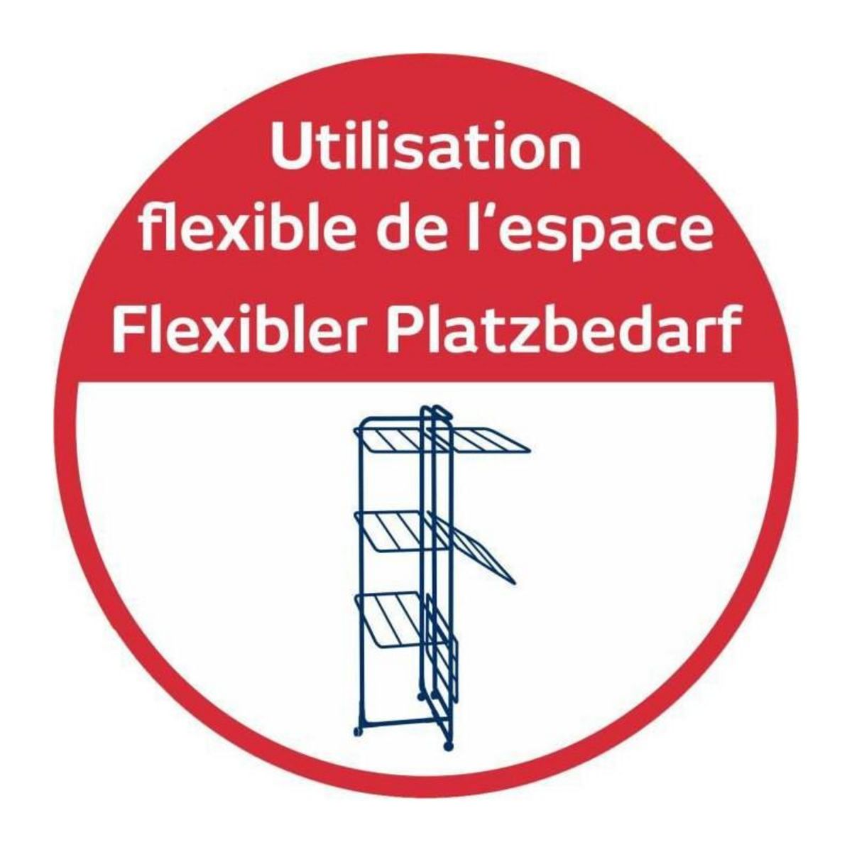 Leifheit LEIFHEIT 81456 Tour de sechage Classic Tower 450, etendoir a linge 4 niveaux, sechoir a linge tour 45 m, demie-ouverture, roulet