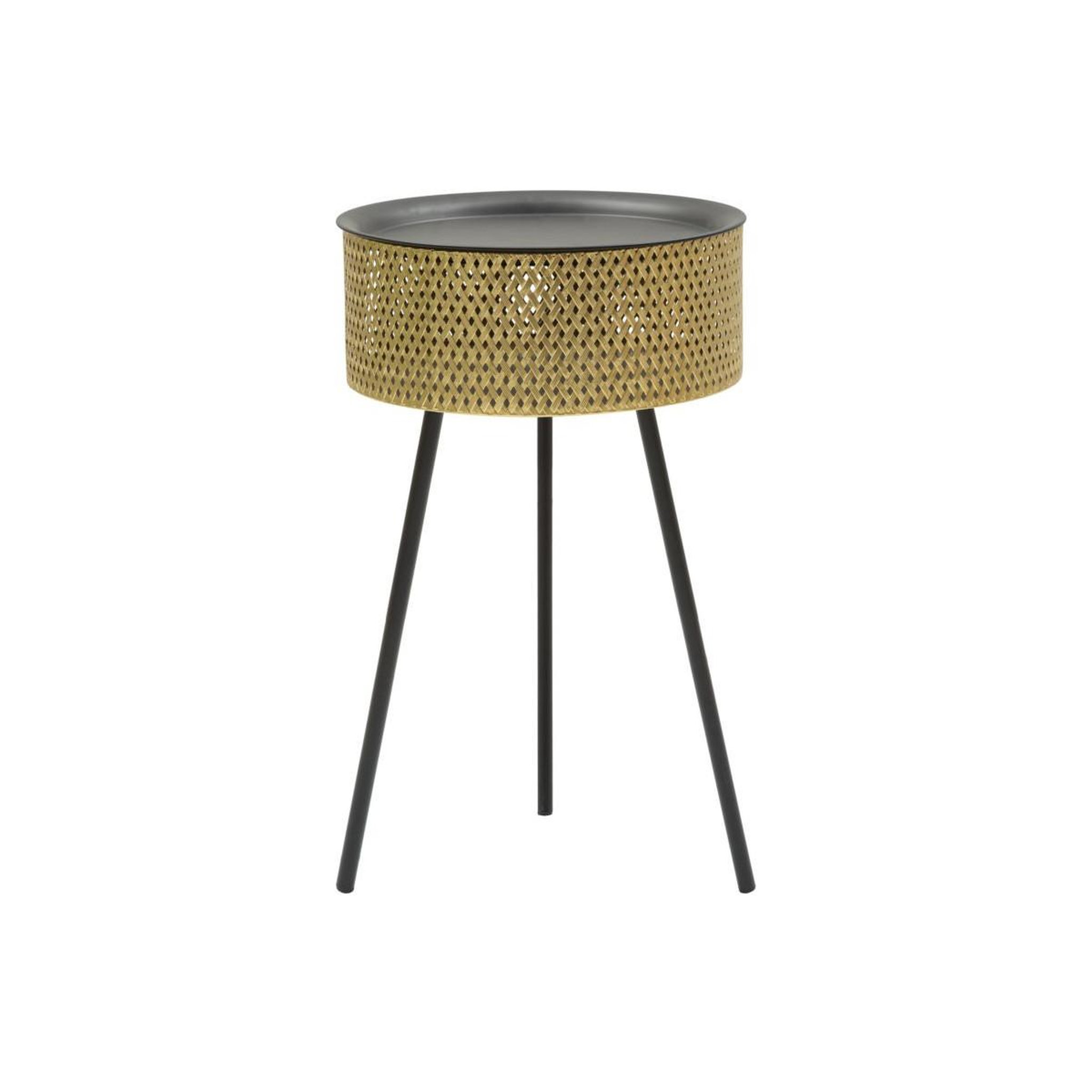 Paris Prix Table d'appoint avec rangement  glovy  65cm or & noir