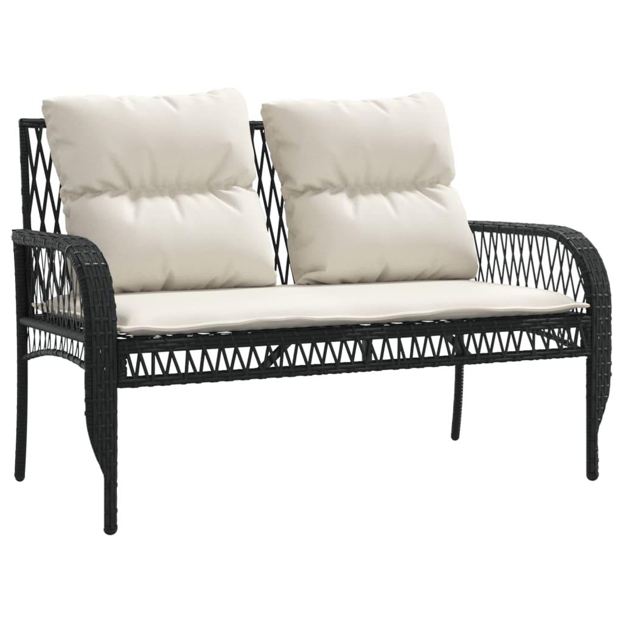 Voir la diapositive 4 : VIDAXL Salon de jardin 4 pcs avec coussins noir resine tressee