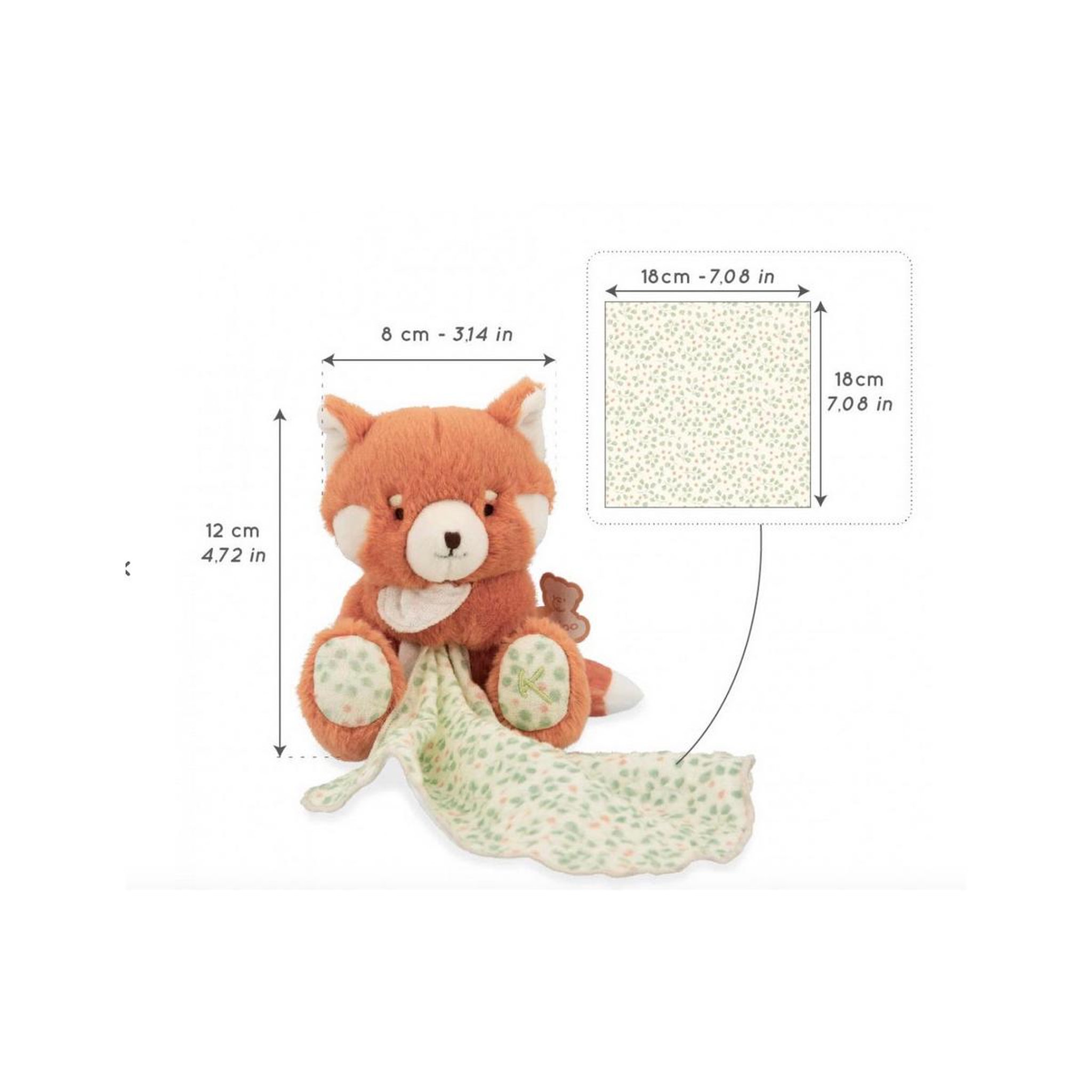 Voir la diapositive 2 : Kaloo Doudou lange panda roux 12 cm
