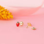 Voir la diapositive 2 : L'ATELIER D'AZUR Boucles d'Oreilles Or 18 Carats 750 Jaune et émail - Fraises