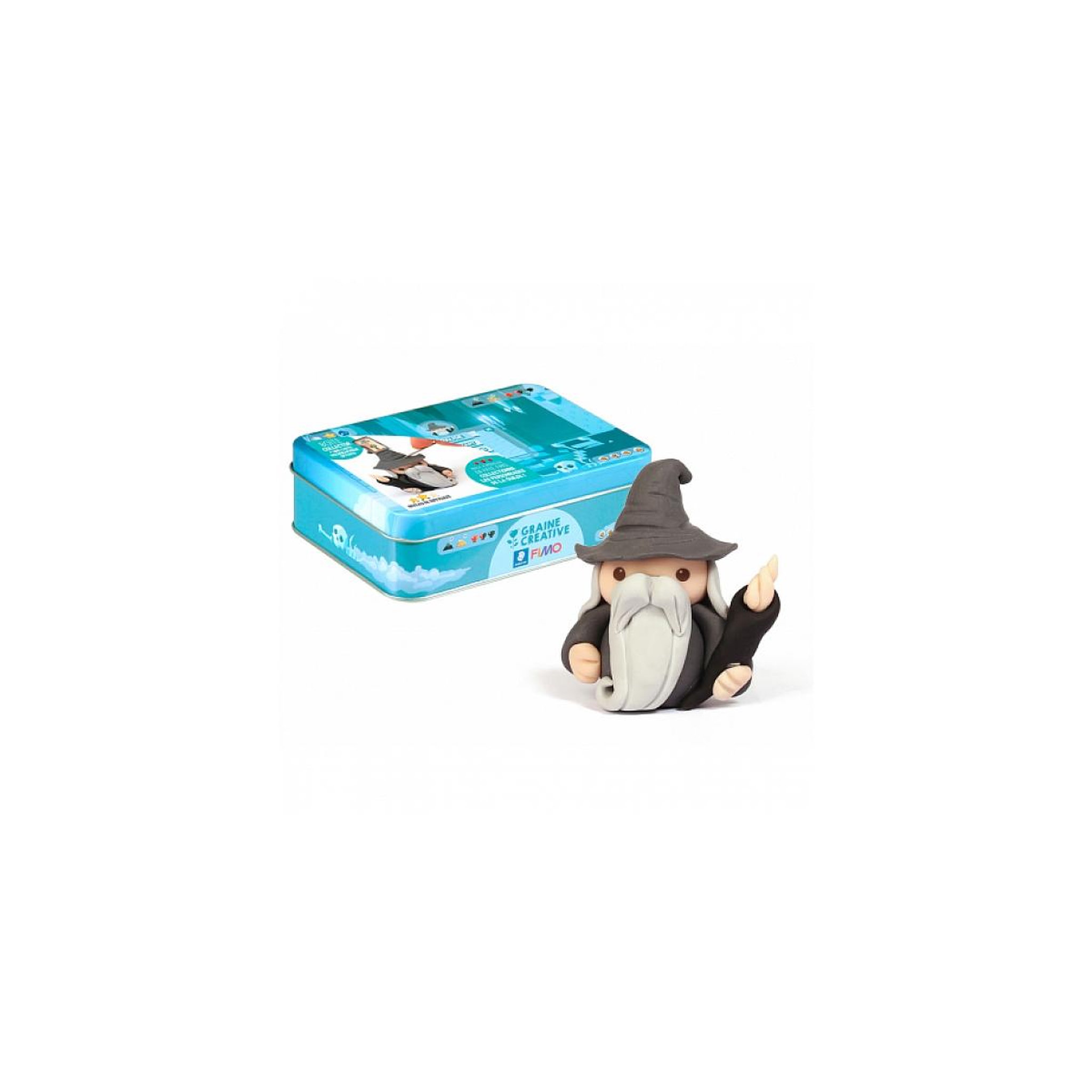 Voir la diapositive 2 : Fimo boite metal  fantastique mage