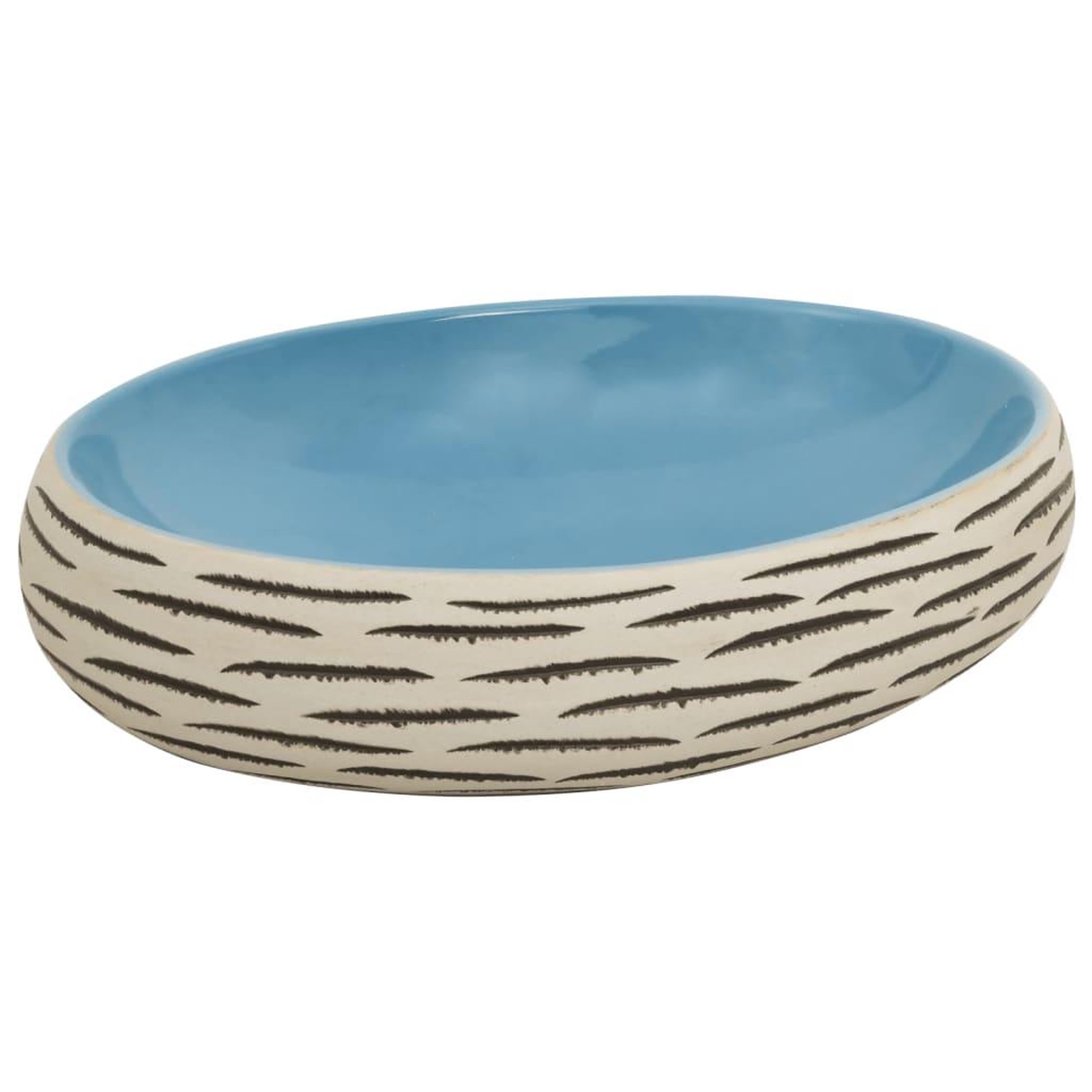 Voir la diapositive 2 : VIDAXL Vasque a poser multicolore ovale 59x40x15 cm ceramique