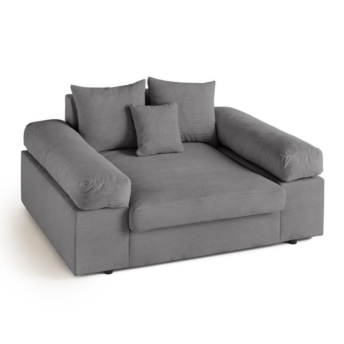 LISA DESIGN Aspen - fauteuil xl - assise profonde - velours côtelé