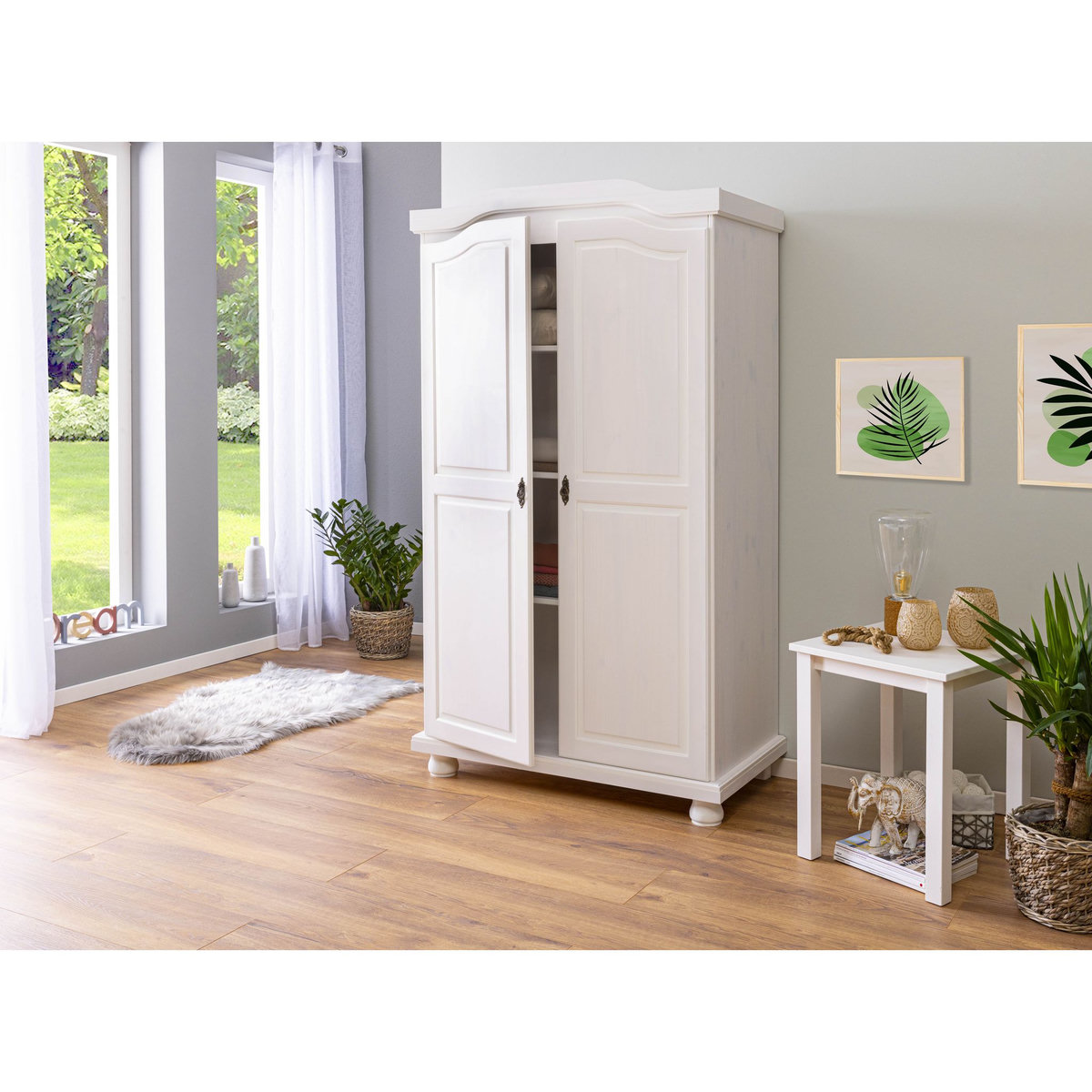 Armoire 2 portes en bois massif HEDDA 