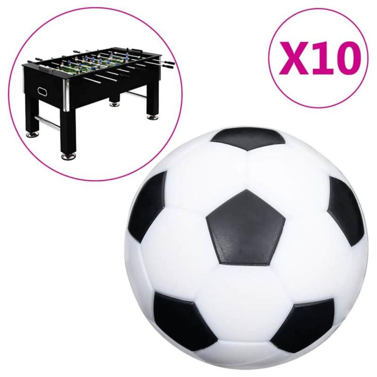 VIDAXL Ballons de baby foot 10 pcs 32 mm ABS