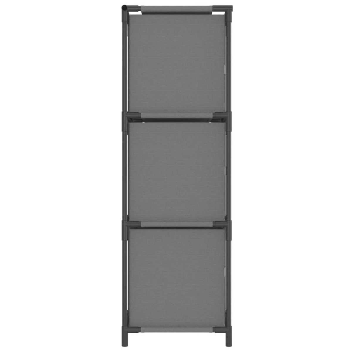 VIDAXL Armoire de rangement 3 tiroirs en tissu Gris 34x34x101 cm Acier