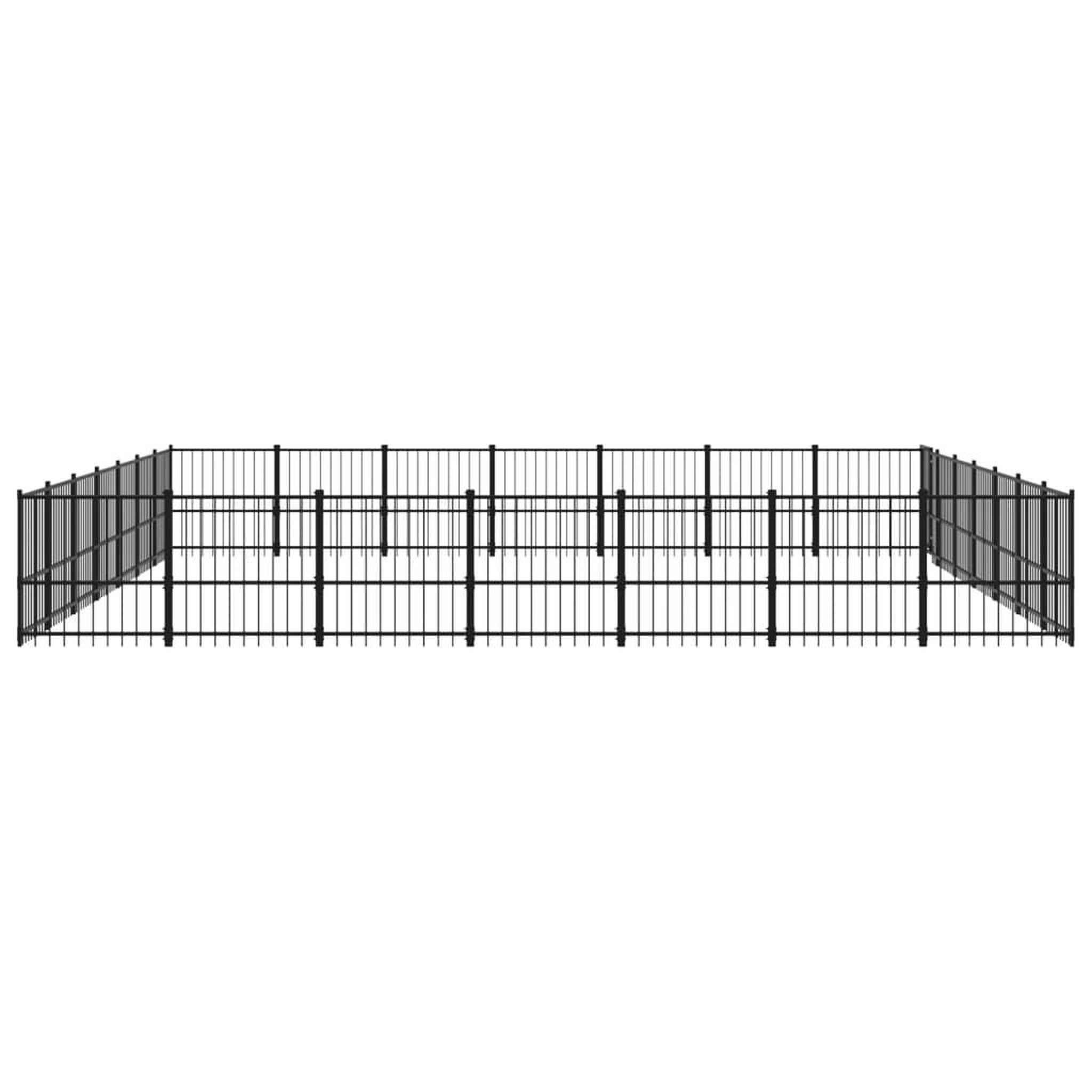 Voir la diapositive 4 : VIDAXL Chenil d'exterieur pour chiens Acier 46,1 m²