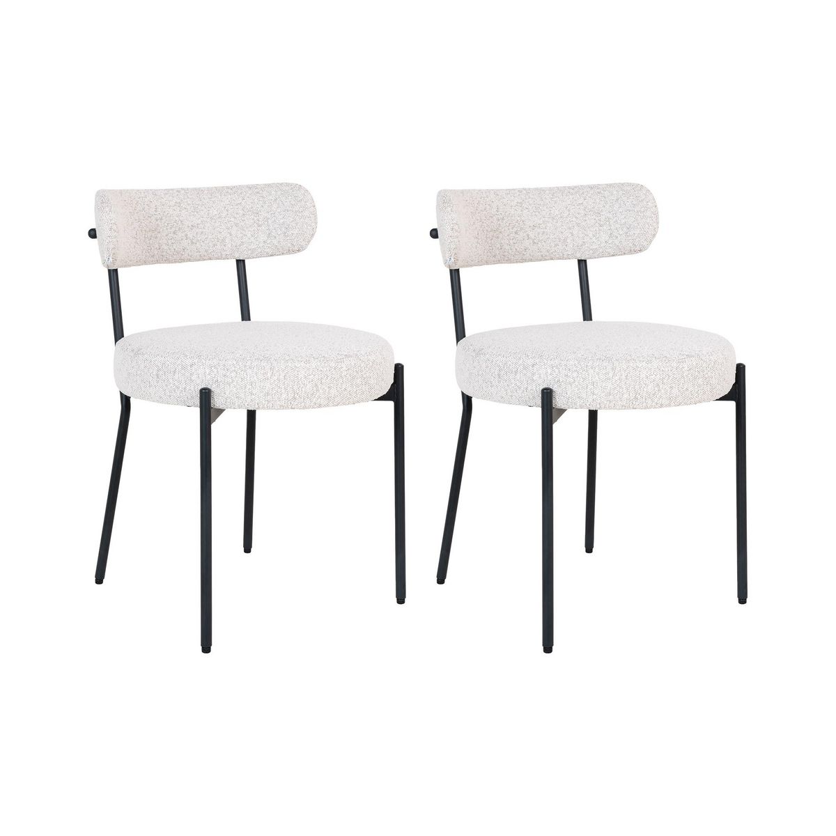 LISA DESIGN Ivanec - lot de 2 chaises - en tissu bouclette