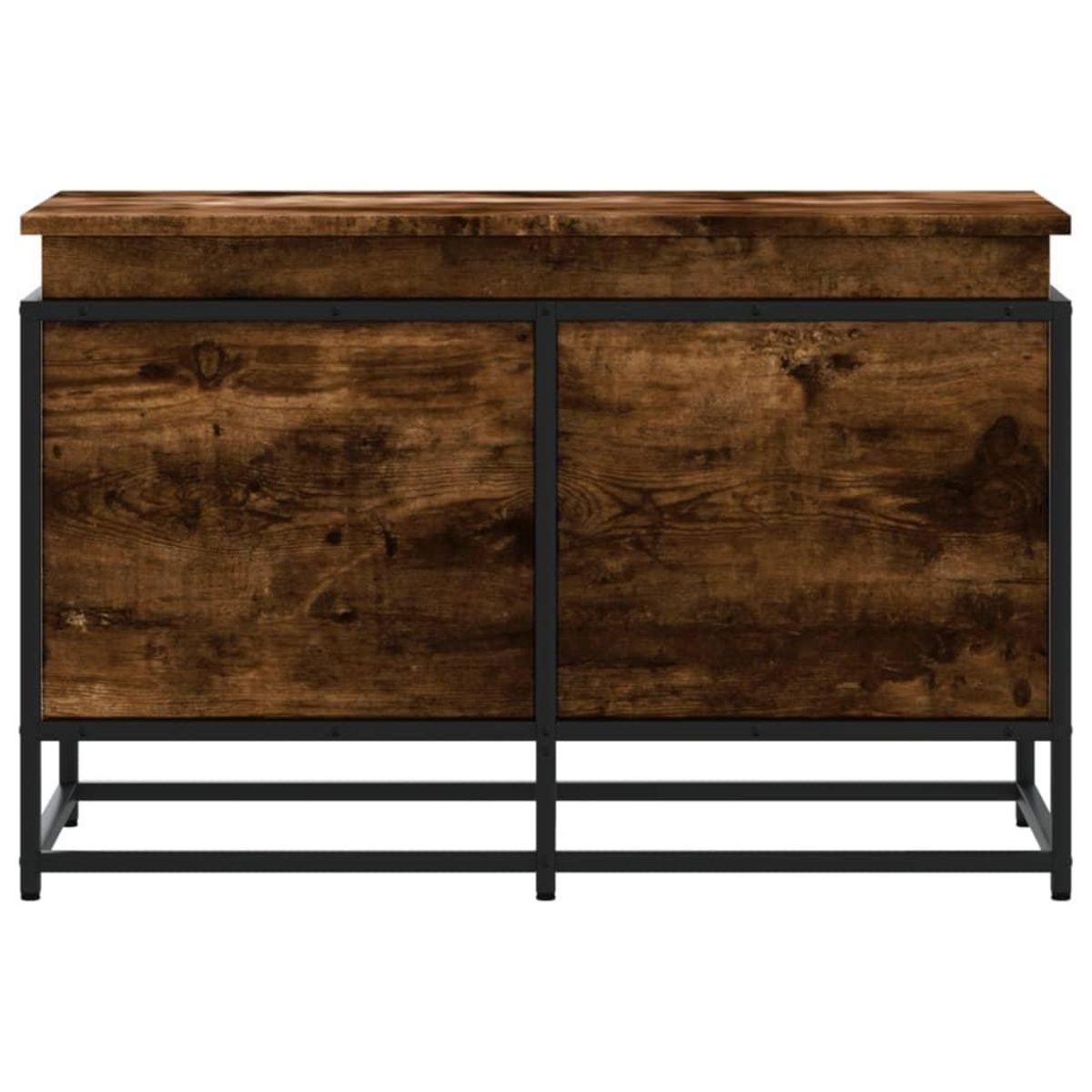 VIDAXL Boîte de rangement avec couvercle chene fume bois d'ingenierie